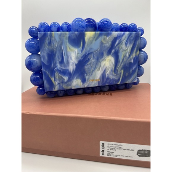 cult gaia Handbags - Cult Gaia Glacier Blue Eos Acrylic Clutch